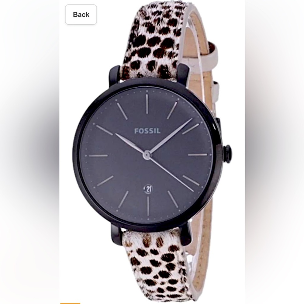 Fossil
Womens Jacqueline ES4725 Black Leather Japanese Quartz Dress Watch